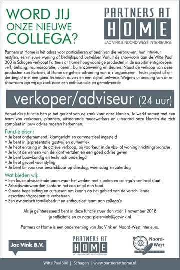 Vacature Partners at Home grijs