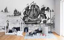 Partnersathome HIGH SEAS, BLACK behang